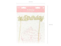 Nápis, napichovátko na dort, 1. narozeniny, zlaté