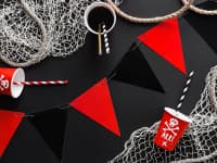 Papírová brčka, černá, bílá, 19.5cm 10ks