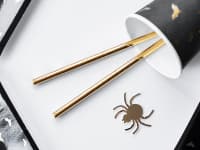 Papírová brčka, zlatá, 19.5cm, 10ks