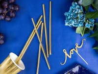 Papírová brčka, zlatá, 19.5cm, 10ks