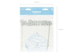 Nápis, napichovátko na dort - 1. narozeniny, stříbrné