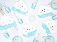 Papírová brčka, světle-modrá, 19.5cm, 10ks