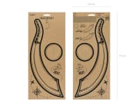 Pirátská šavle papírová, 8.5x44.5cm