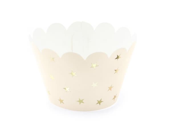 Ozdobné košíčky na cupcake, 5x7.5x5cm, světle broskvová, 6ks